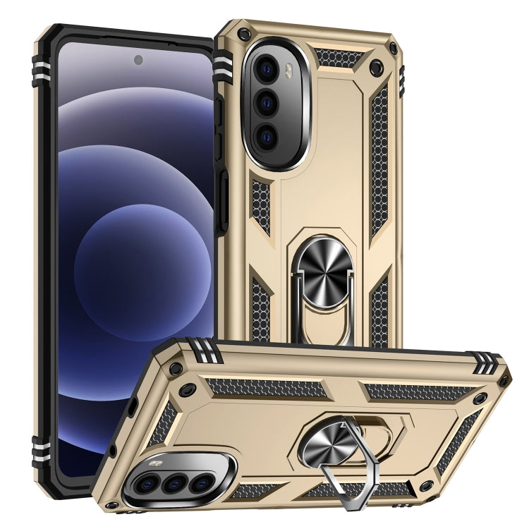 For Motorola Moto G52 Shockproof TPU + PC Holder Phone Case