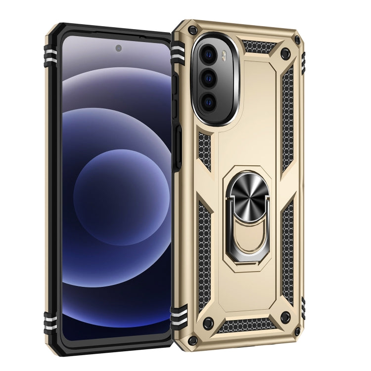 For Motorola Moto G52 Shockproof TPU + PC Holder Phone Case