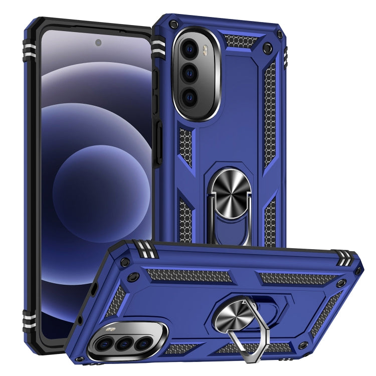 For Motorola Moto G52 Shockproof TPU + PC Holder Phone Case