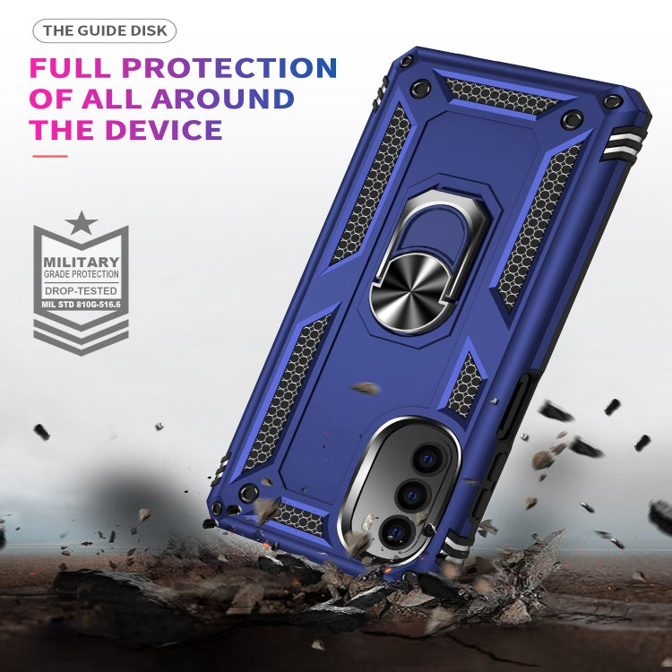 For Motorola Moto G52 Shockproof TPU + PC Holder Phone Case