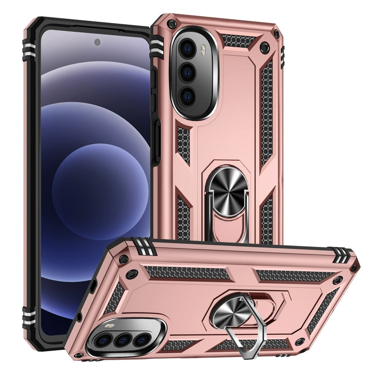 For Motorola Moto G52 Shockproof TPU + PC Holder Phone Case