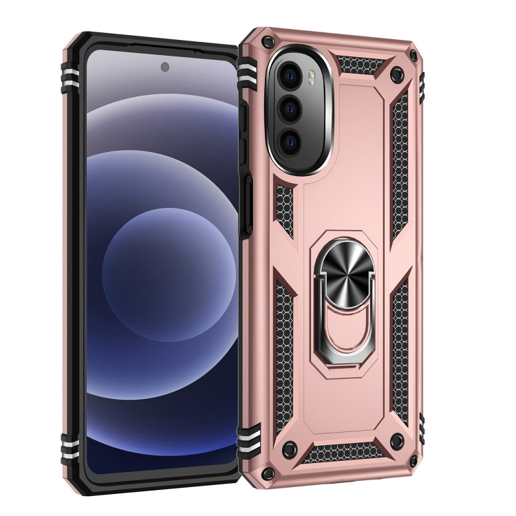 For Motorola Moto G52 Shockproof TPU + PC Holder Phone Case