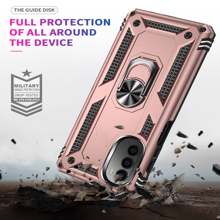For Motorola Moto G52 Shockproof TPU + PC Holder Phone Case