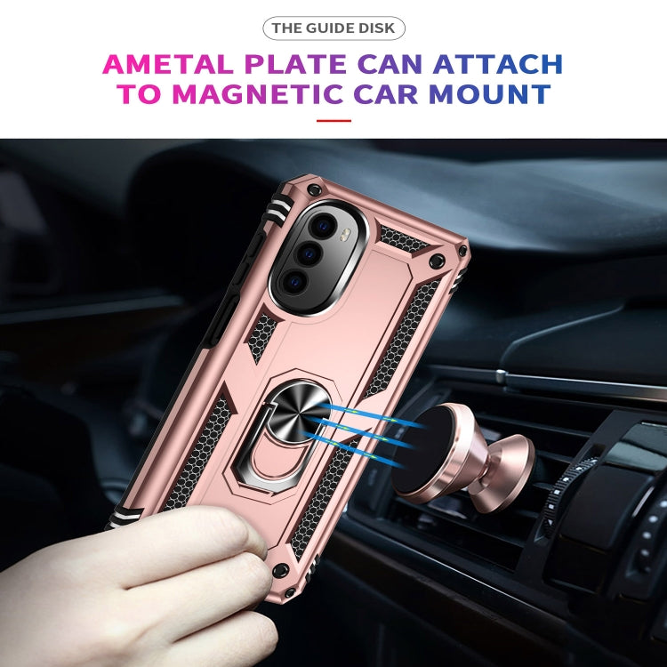 For Motorola Moto G52 Shockproof TPU + PC Holder Phone Case