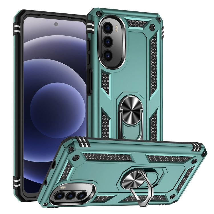 For Motorola Moto G52 Shockproof TPU + PC Holder Phone Case