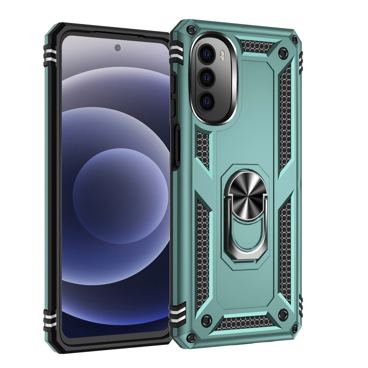 For Motorola Moto G52 Shockproof TPU + PC Holder Phone Case
