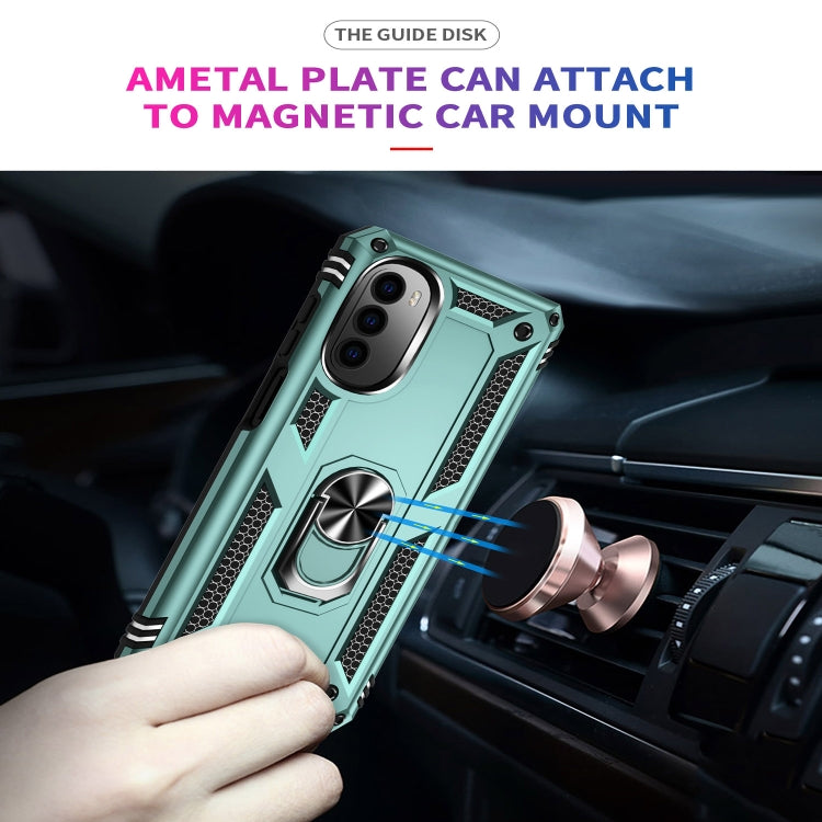 For Motorola Moto G52 Shockproof TPU + PC Holder Phone Case