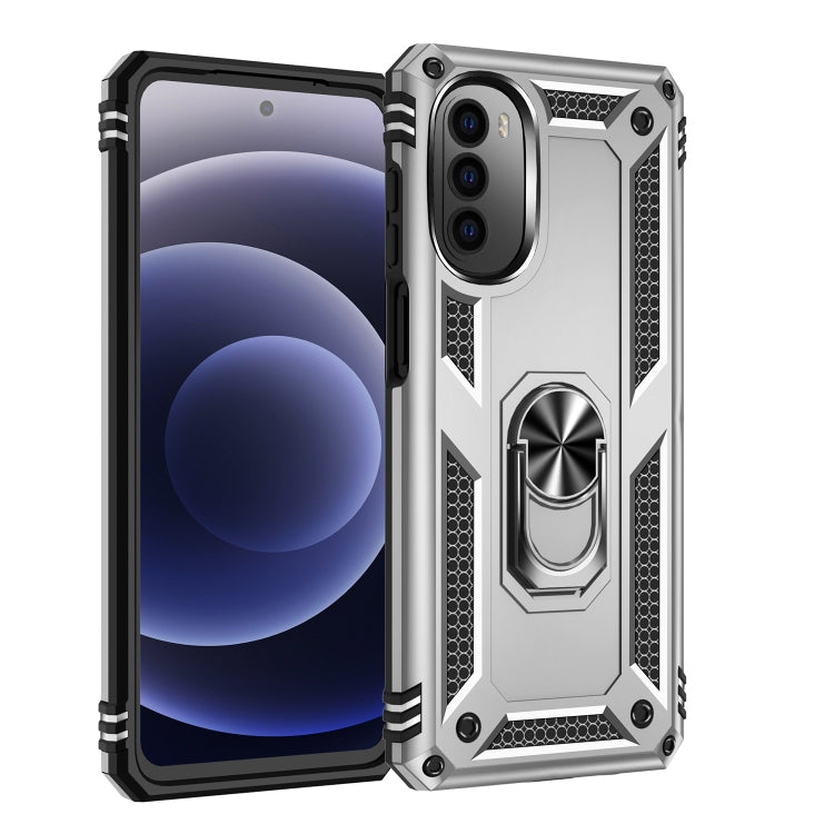 For Motorola Moto G52 Shockproof TPU + PC Holder Phone Case