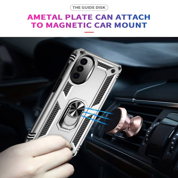 For Motorola Moto G52 Shockproof TPU + PC Holder Phone Case