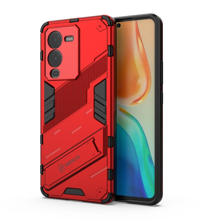 For vivo S15 Punk Armor PC + TPU Phone Case with Holder