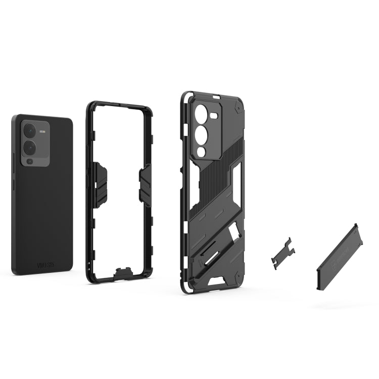 For vivo S15 Punk Armor PC + TPU Phone Case with Holder