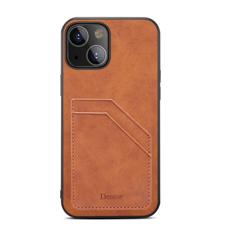 For iPhone 13 Card Slots Full Coverage PU+TPU Phone Case