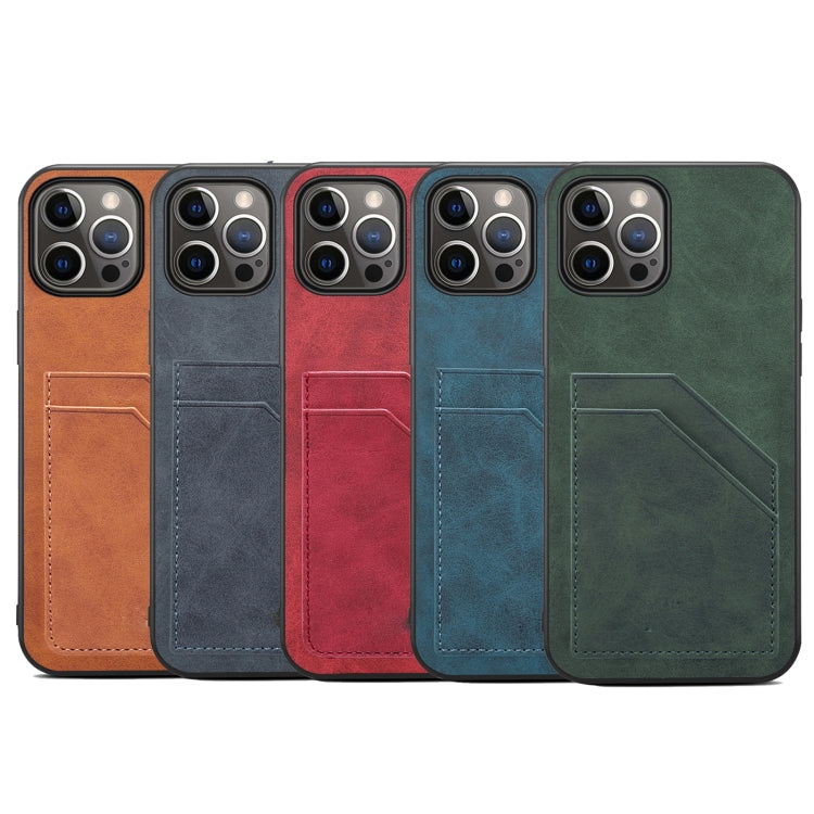 For iPhone 12 Pro Max Card Slots Full Coverage PU+TPU Phone Case