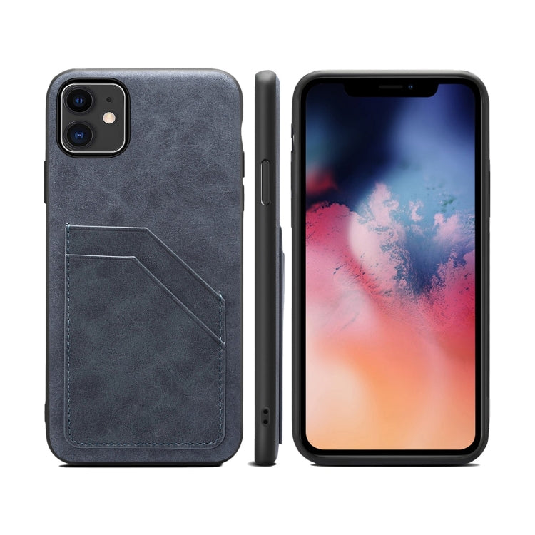 For iPhone 11 Card Slots Full Coverage PU+TPU Phone Case