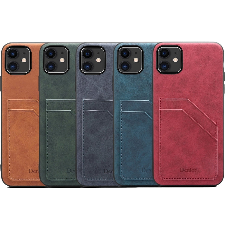 For iPhone 11 Card Slots Full Coverage PU+TPU Phone Case