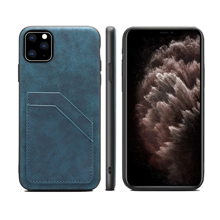 For iPhone 11 Pro Max Card Slots Full Coverage PU+TPU Phone Case
