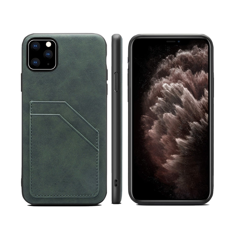 For iPhone 11 Pro Max Card Slots Full Coverage PU+TPU Phone Case