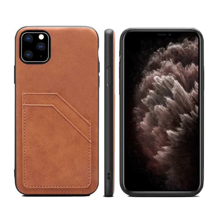 For iPhone 11 Pro Max Card Slots Full Coverage PU+TPU Phone Case
