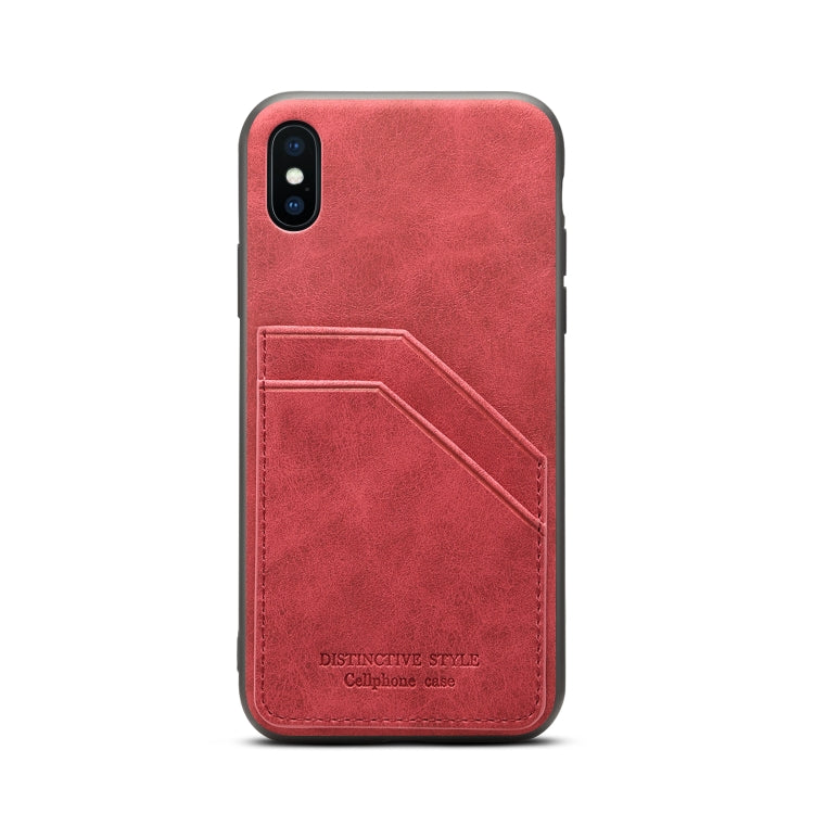 For iPhone X / XS Card Slots Full Coverage PU+TPU Phone Case