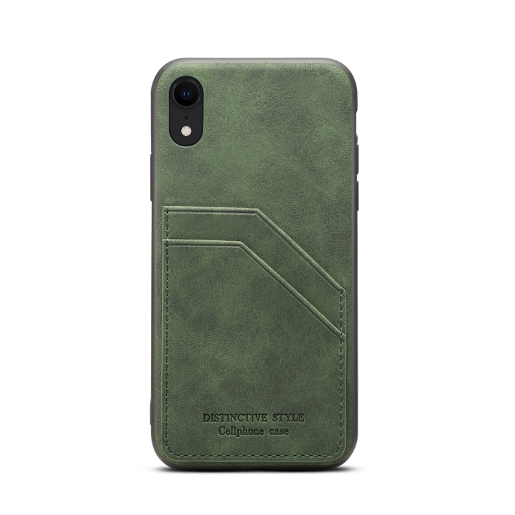 For iPhone XR Card Slots Full Coverage PU+TPU Phone Case