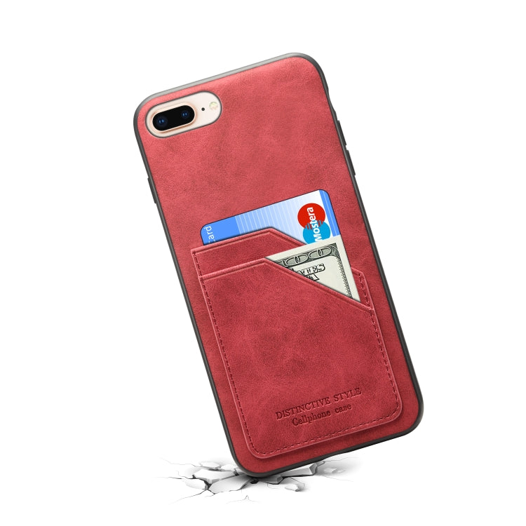 Card Slots Full Coverage PU+TPU Phone Case For iPhone 8 Plus / 7 Plus