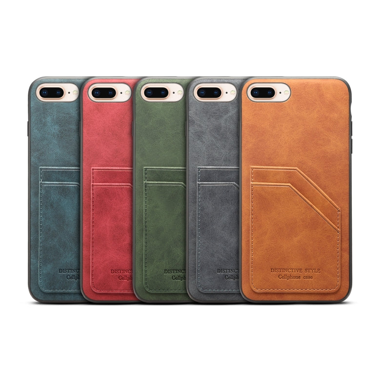 Card Slots Full Coverage PU+TPU Phone Case For iPhone 8 Plus / 7 Plus