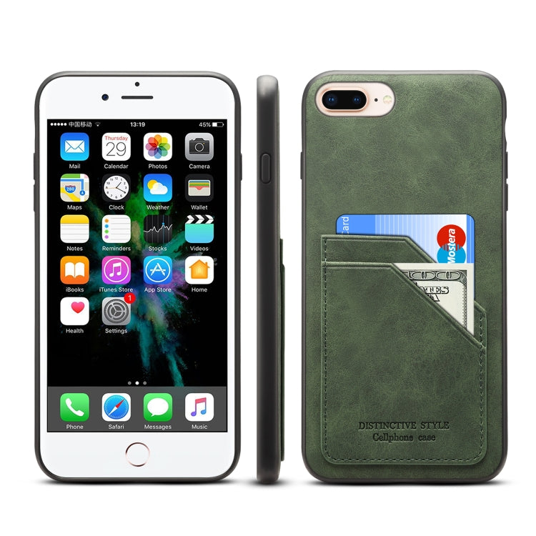 Card Slots Full Coverage PU+TPU Phone Case For iPhone 8 Plus / 7 Plus