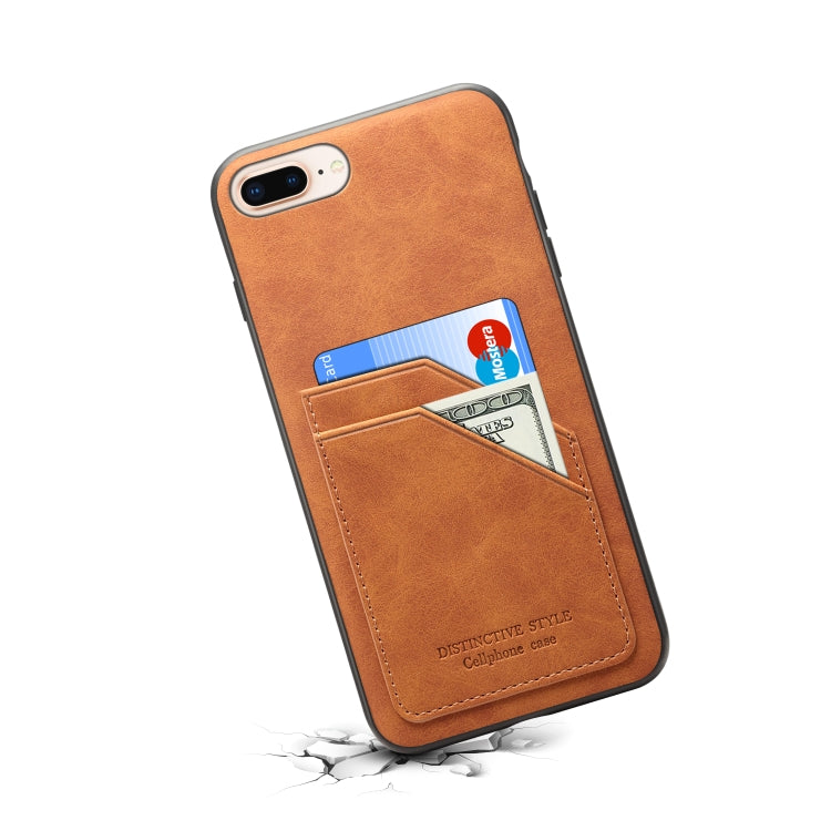 Card Slots Full Coverage PU+TPU Phone Case For iPhone 8 Plus / 7 Plus