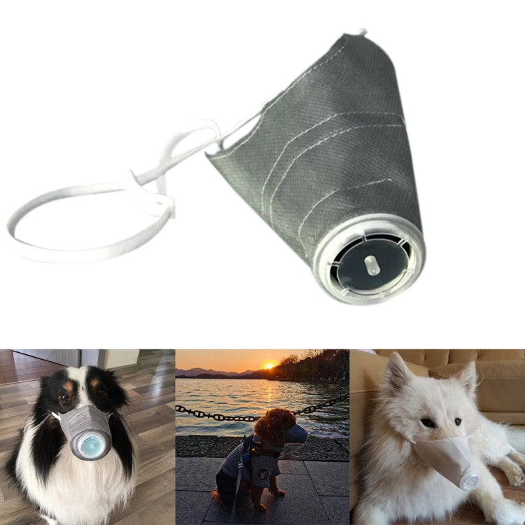 Breathable Dustproof Mask Pet Dog Mouth Air Filtration Mask, Size:S 24cm x 8cm(Grey)