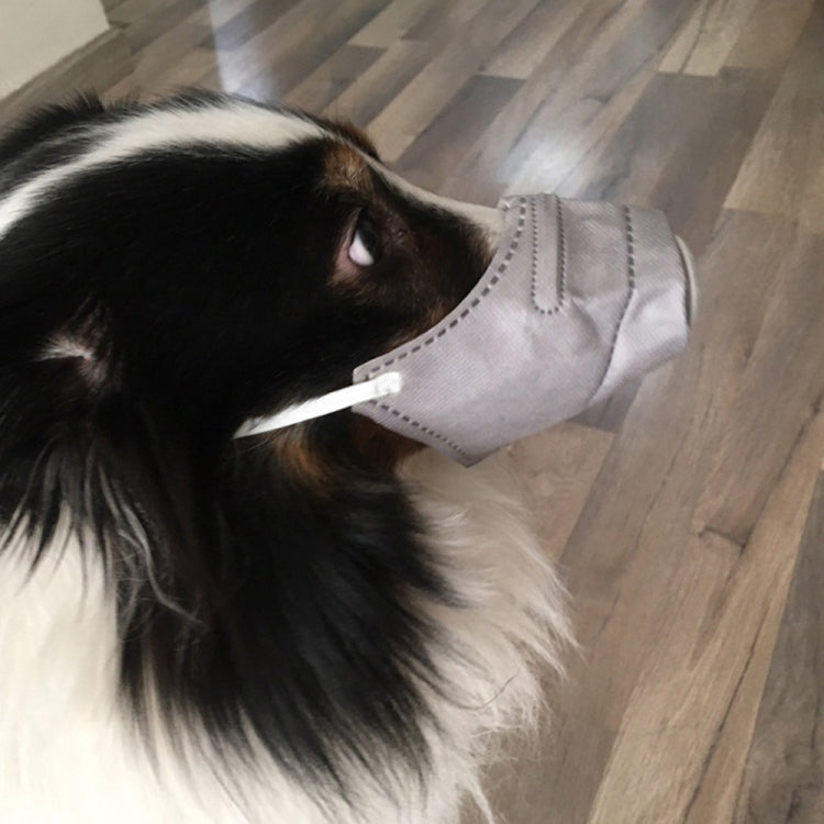 Breathable Dustproof Mask Pet Dog Mouth Air Filtration Mask, Size:S 24cm x 8cm(Grey)