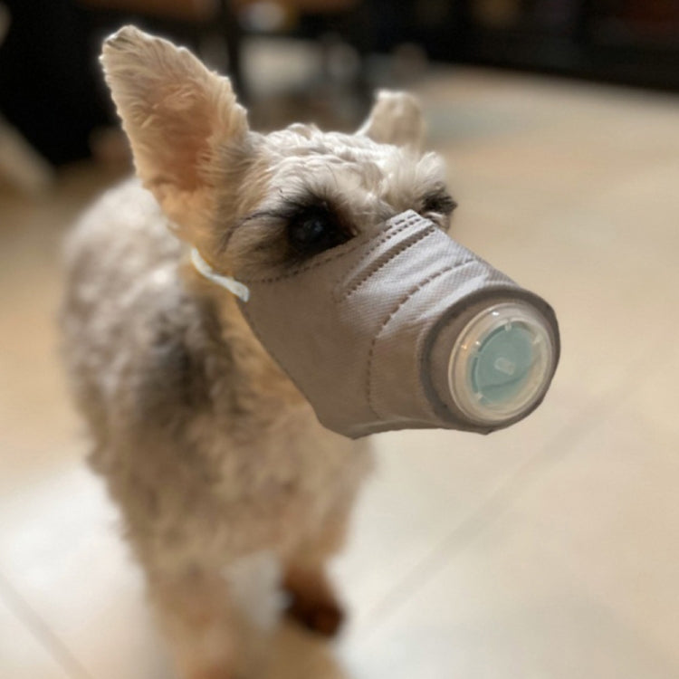 Breathable Dustproof Mask Pet Dog Mouth Air Filtration Mask, Size: 30cm x 11cm(Grey)