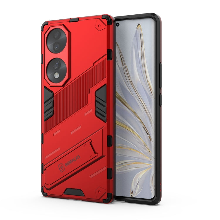 For Honor 70 Punk Armor 2 in 1 PC + TPU Shockproof Case with Invisible Holder