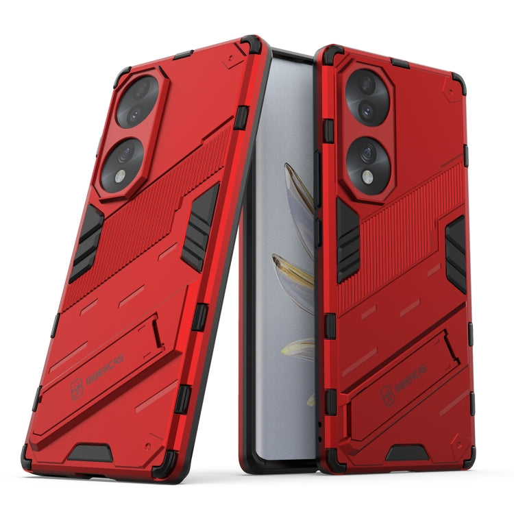 For Honor 70 Punk Armor 2 in 1 PC + TPU Shockproof Case with Invisible Holder