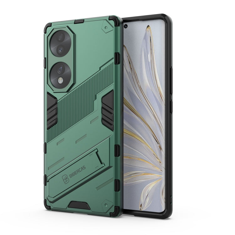 For Honor 70 Punk Armor 2 in 1 PC + TPU Shockproof Case with Invisible Holder