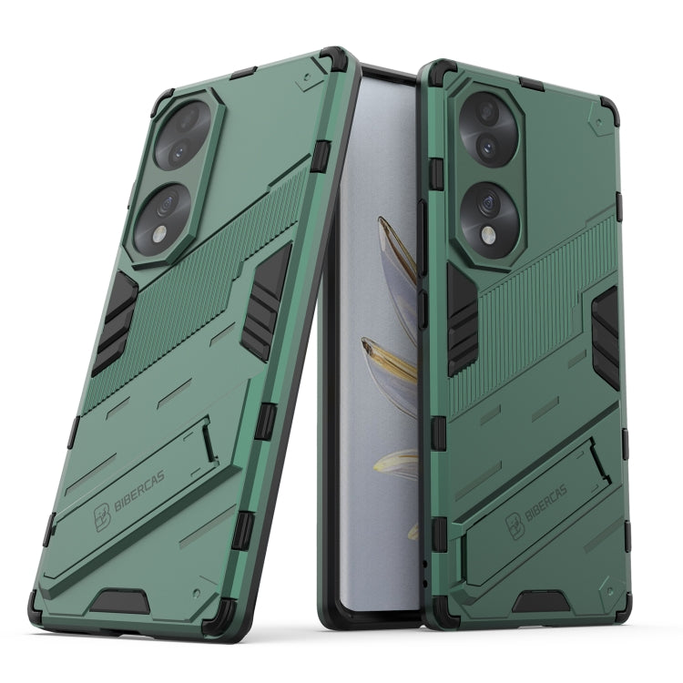For Honor 70 Punk Armor 2 in 1 PC + TPU Shockproof Case with Invisible Holder