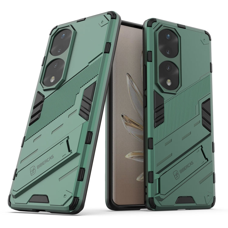 For Honor 70 Pro Punk Armor 2 in 1 PC + TPU Shockproof Case with Invisible Holder