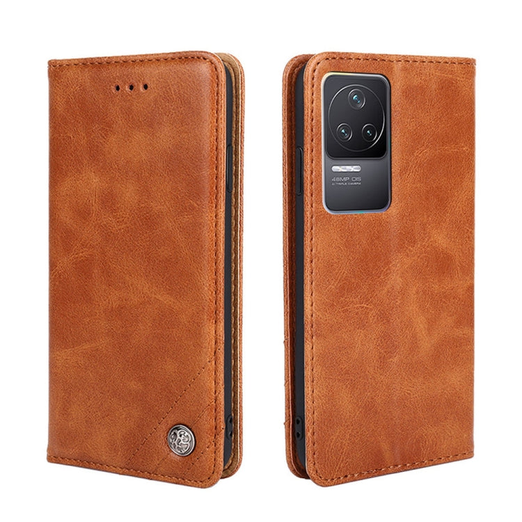 For Xiaomi Redmi K50/K50 Pro Non-Magnetic Retro Texture Leather Phone Case