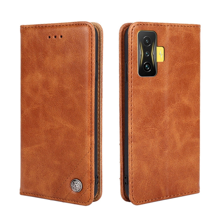 For Xiaomi Redmi K50 Gaming/Poco F4 GT Non-Magnetic Retro Texture Leather Phone Case