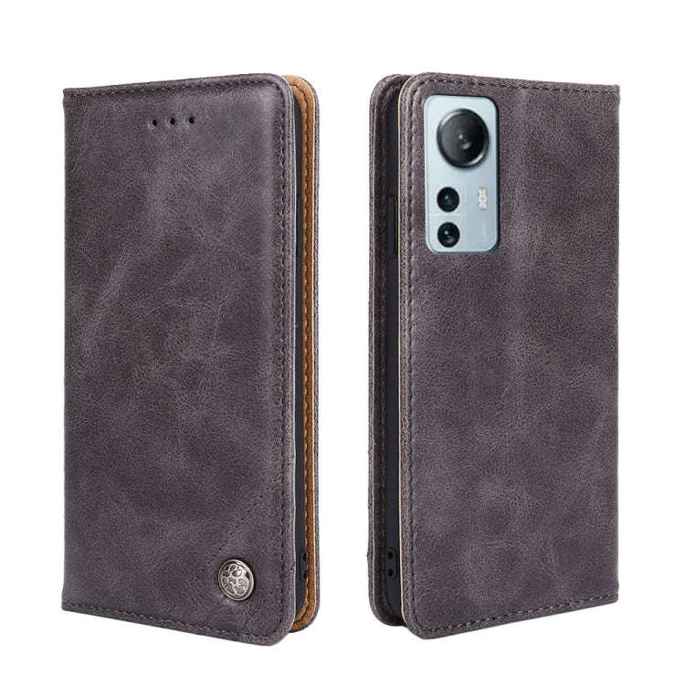 For Xiaomi 12 Lite Non-Magnetic Retro Texture Leather Phone Case