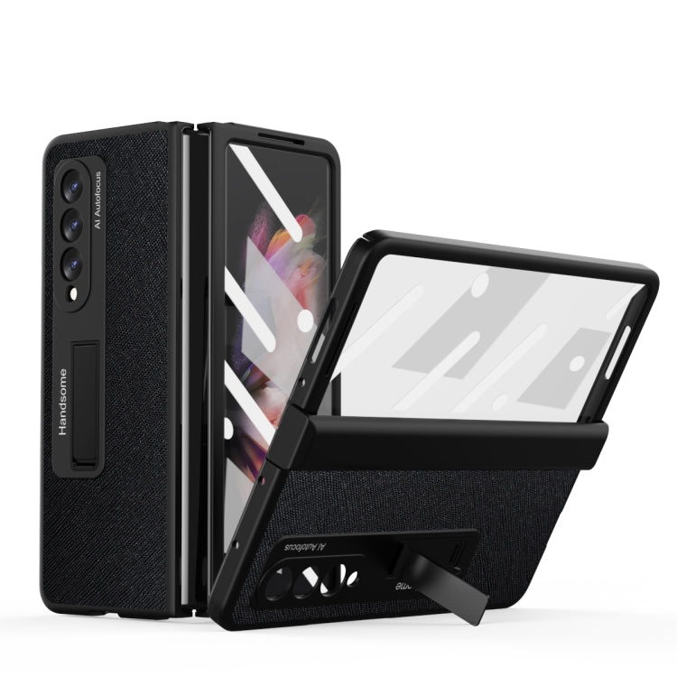 For Samsung Galaxy Z Fold3 Integrated  Cross Texture Hinge Full Coverage Flip Phone Case