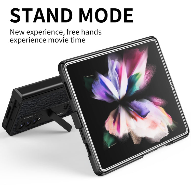 For Samsung Galaxy Z Fold3 Integrated  Cross Texture Hinge Full Coverage Flip Phone Case