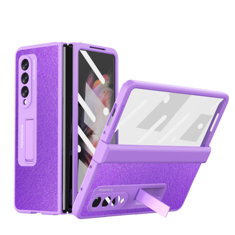 For Samsung Galaxy Z Fold3 Integrated  Cross Texture Hinge Full Coverage Flip Phone Case