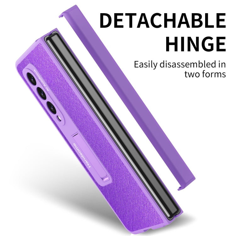 For Samsung Galaxy Z Fold3 Integrated  Cross Texture Hinge Full Coverage Flip Phone Case