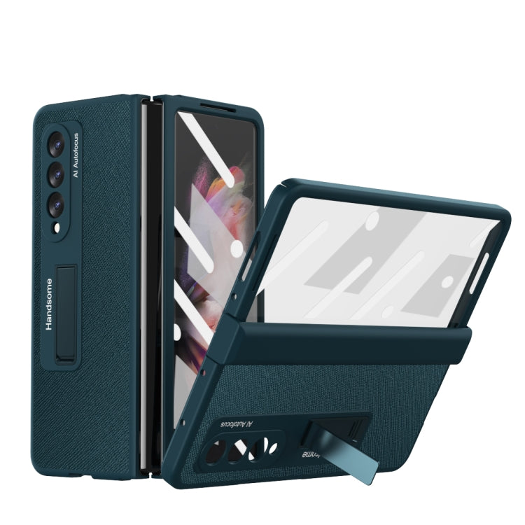 For Samsung Galaxy Z Fold3 Integrated  Cross Texture Hinge Full Coverage Flip Phone Case