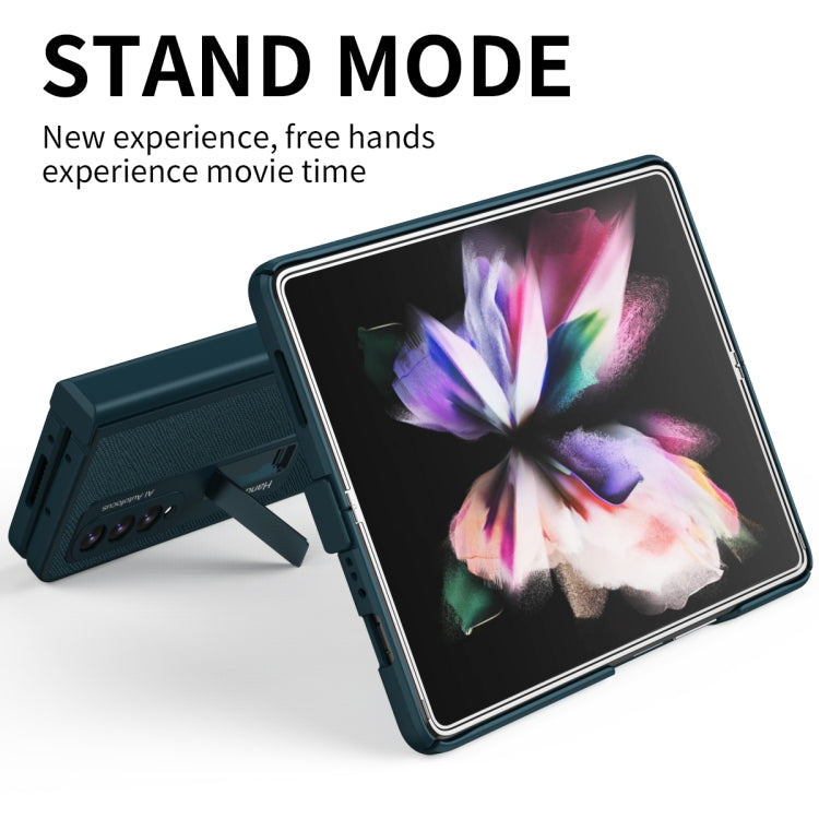For Samsung Galaxy Z Fold3 Integrated  Cross Texture Hinge Full Coverage Flip Phone Case