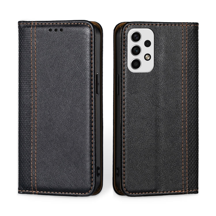 For Samsung Galaxy A23 5G Grid Texture Magnetic Flip Leather Phone Case