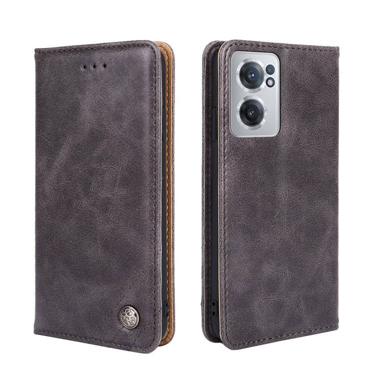 For OnePlus Nord CE 2 5G Non-Magnetic Retro Texture Horizontal Flip Leather Phone Case