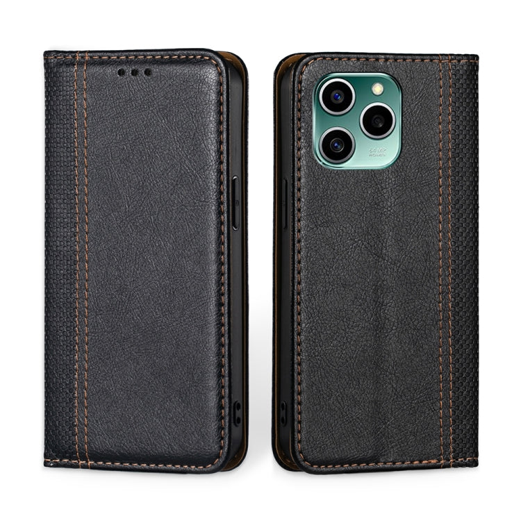 For Honor 60 SE Grid Texture Magnetic Flip Leather Phone Case