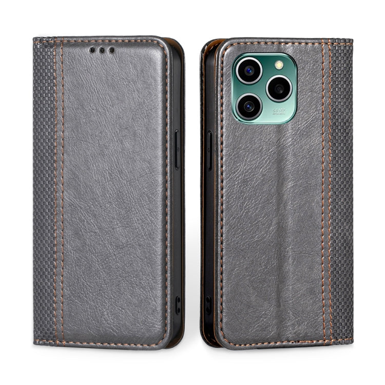 For Honor 60 SE Grid Texture Magnetic Flip Leather Phone Case