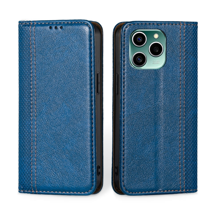 For Honor 60 SE Grid Texture Magnetic Flip Leather Phone Case